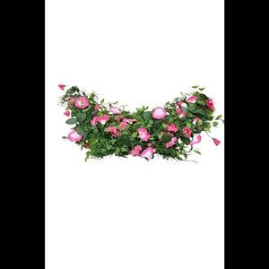 Garden Reflections Morning Glory Indoor/Outdoor 36" x 14" Swag Pink